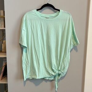 Calia by Carrie Underwood Mint Green Short Sleeve Tee with Knot Detail